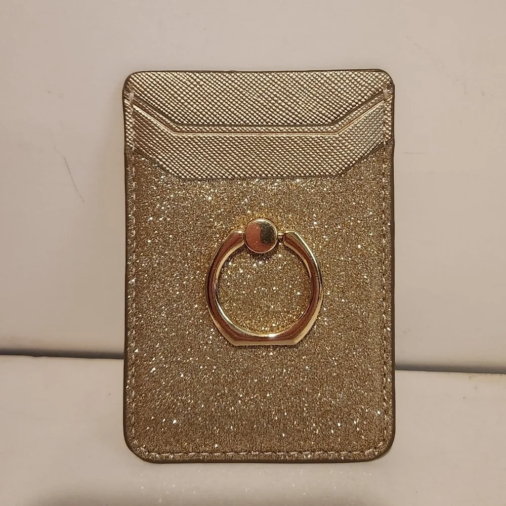 Brand New 2 1/2” x 4” Goldtone Sparkly Wallet Phone Back
